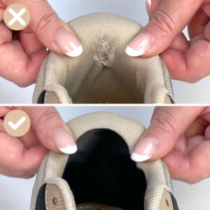 Reparer skoens hælkappe