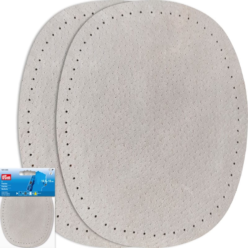 Albuelapper Nubuck skinn - Tykkelse 0,7 mm - Lys grå