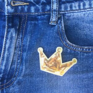 Krone gullpaljetter bukser