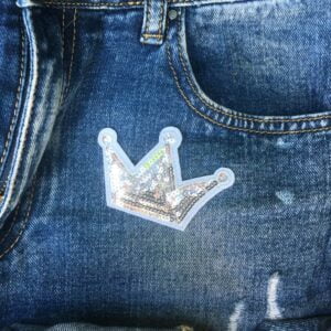 Krone sølvpaljetter