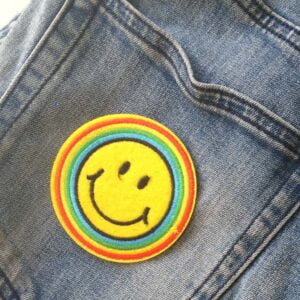 Smilefjes regnbue Strykemerke bukser