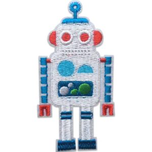 Hvit og blå robot Strykemerke