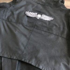 Hodeskalle med vinger Strykemerke klær