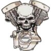 Tuff motor med döskalle (Läderimitation)