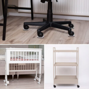 Stabile hjulstoppere - Beskytter gulvet og holder møblene på plass