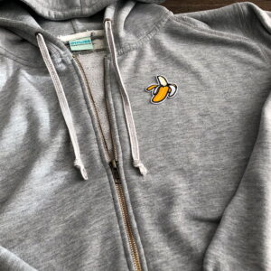 skalad banan tröja tygmärke